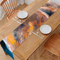 Dark Blue Horse Painting Print Table Runner