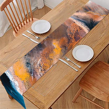 Dark Blue Horse Painting Print Table Runner