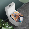 Dark Blue Horse Painting Print Toilet Lid Cover