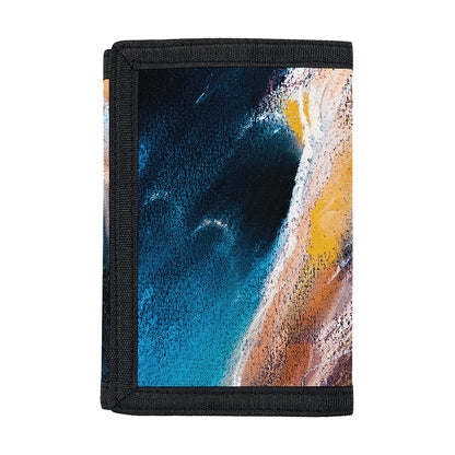 Dark Blue Horse Painting Print Trifold Wallet