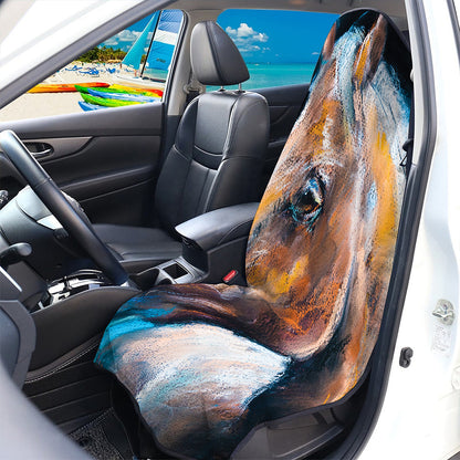Dark Blue Horse Painting Print Waterproof Car Seat Cover