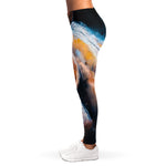 Dark Blue Horse Painting Print Women's Leggings