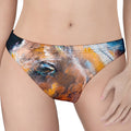 Dark Blue Horse Painting Print Women's Thong