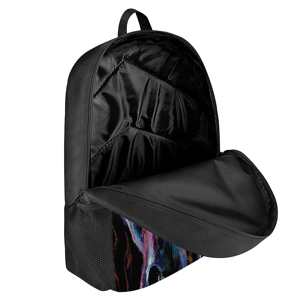Dark Blue Horse Portrait Print 17 Inch Backpack