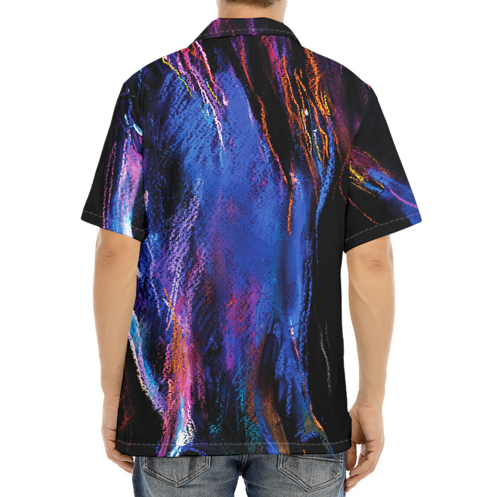 Dark Blue Horse Portrait Print Aloha Shirt