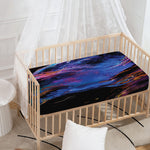 Dark Blue Horse Portrait Print Baby Crib Sheet