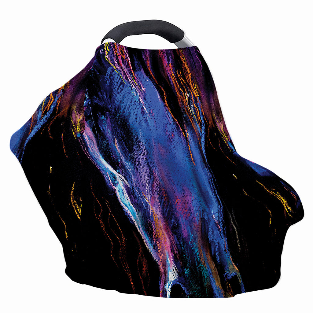Dark Blue Horse Portrait Print Baby Seat Cover