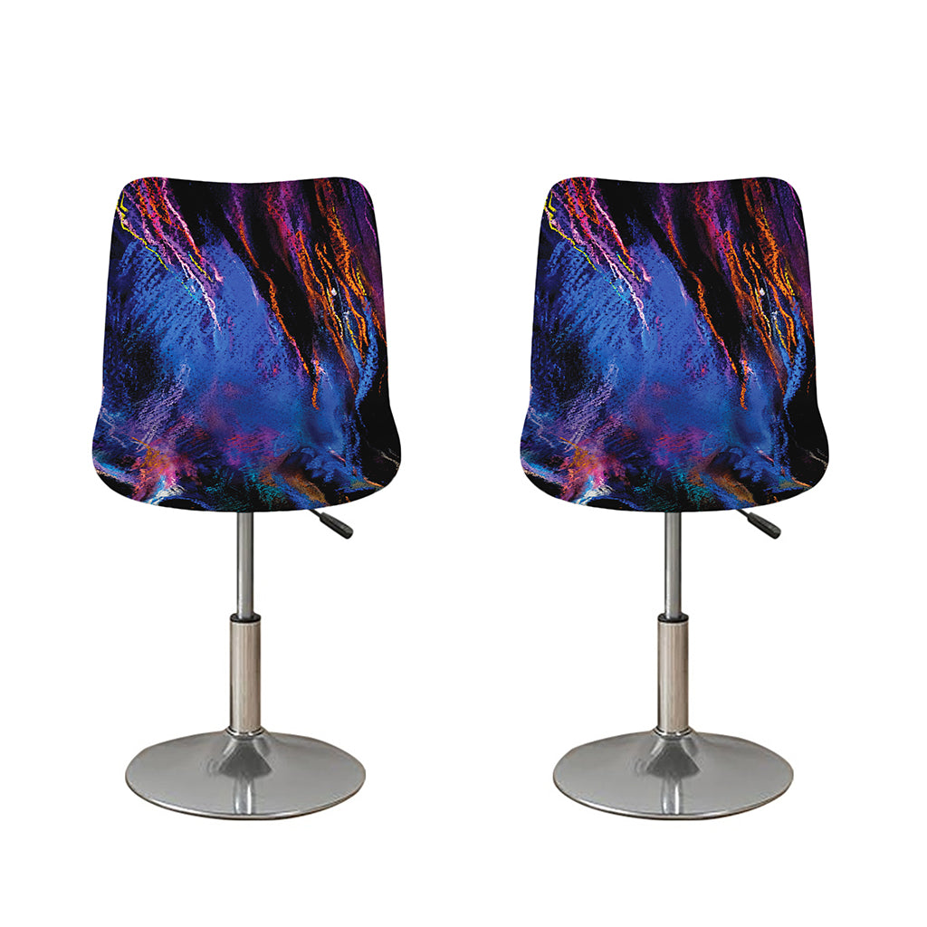 Dark Blue Horse Portrait Print Bar Stool Covers