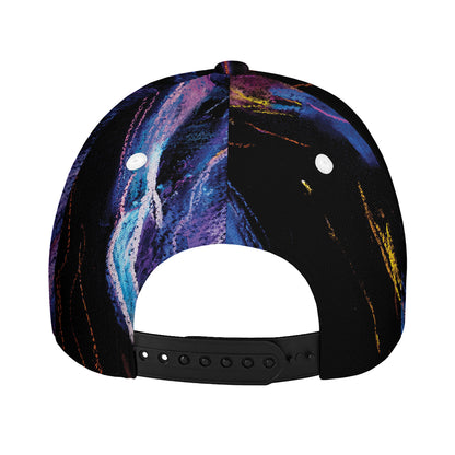Dark Blue Horse Portrait Print Baseball Cap