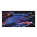 Dark Blue Horse Portrait Print Beach Towel