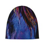 Dark Blue Horse Portrait Print Beanie