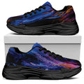 Dark Blue Horse Portrait Print Black Chunky Shoes
