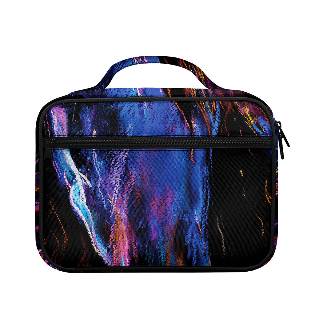 Dark Blue Horse Portrait Print Briefcase Bible Bag