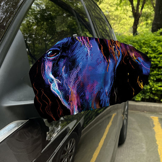 Dark Blue Horse Portrait Print Car Side Mirror Covers