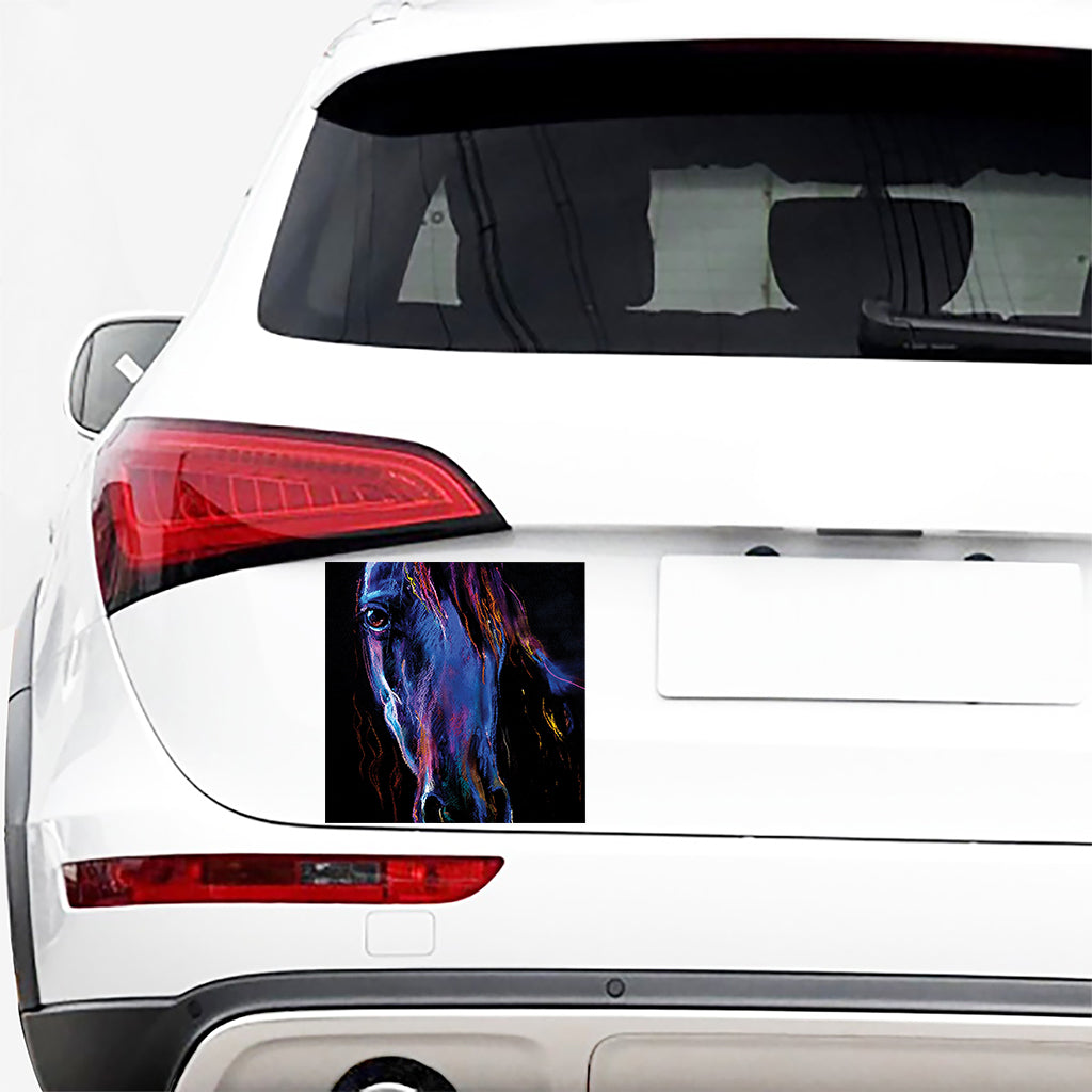 Dark Blue Horse Portrait Print Car Sticker