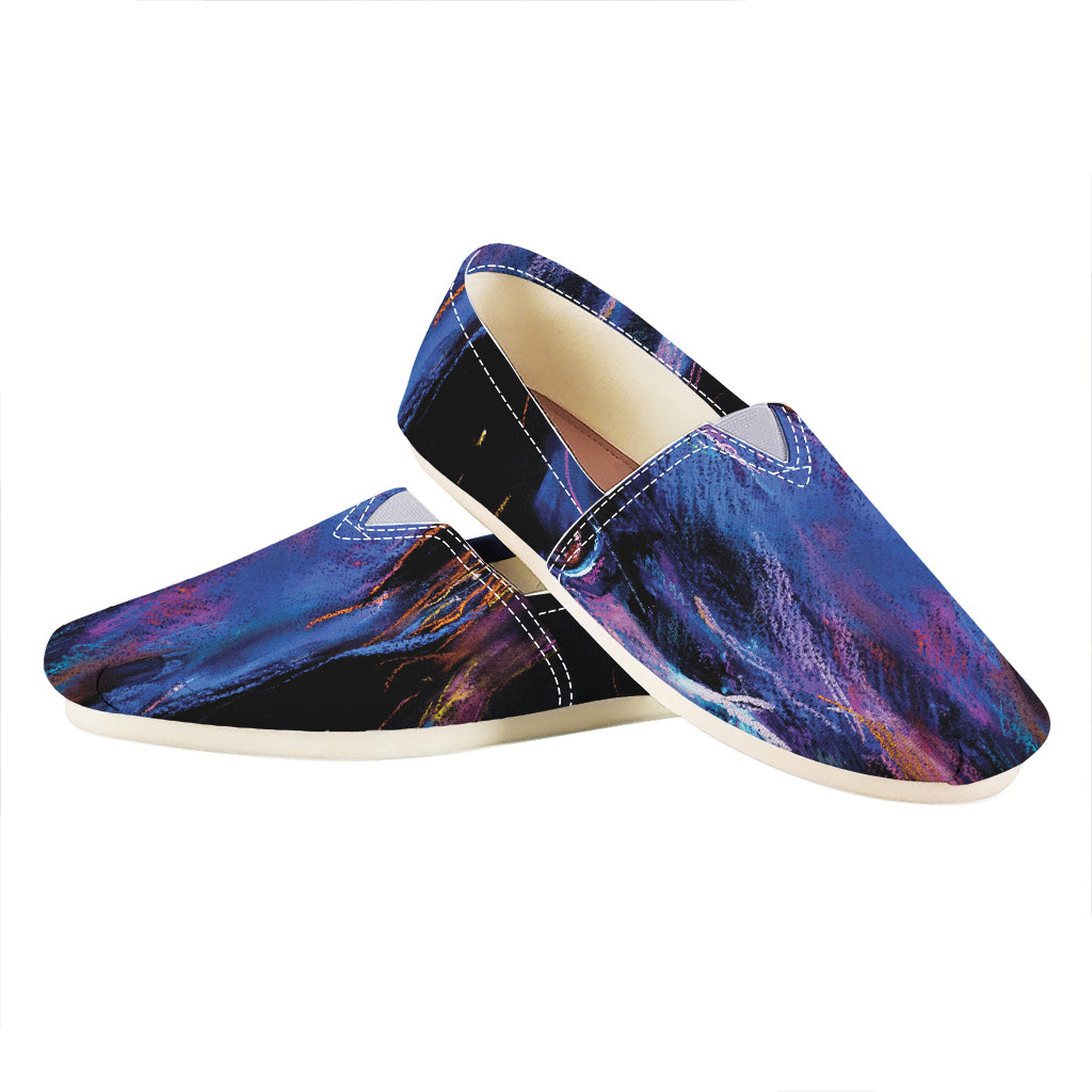 Dark Blue Horse Portrait Print Casual Shoes