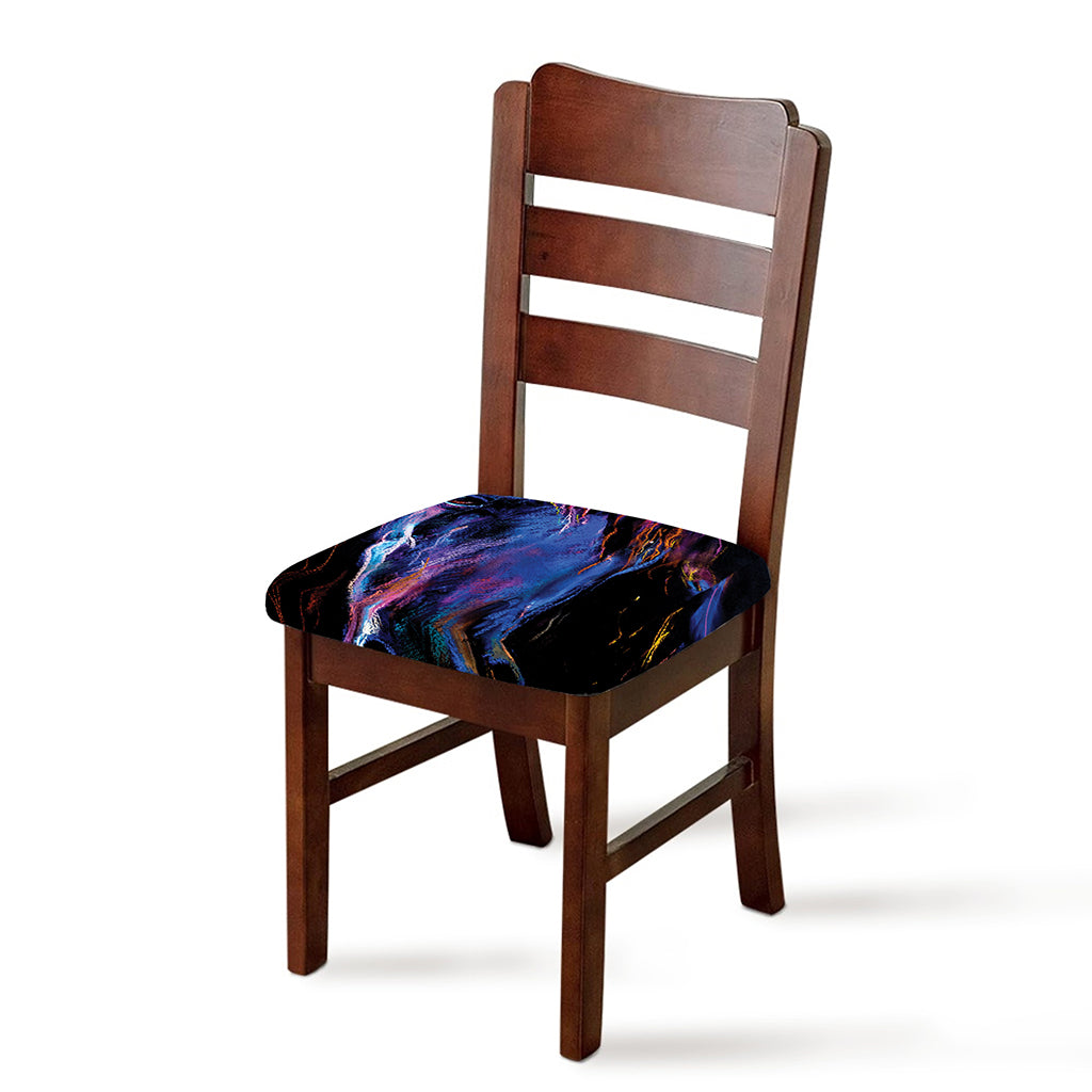 Dark Blue Horse Portrait Print Chair Cushion Cover