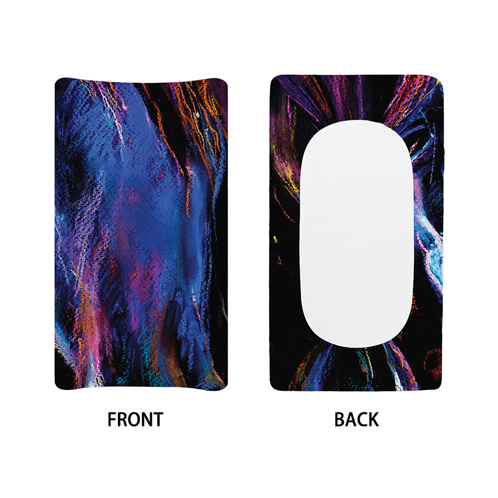 Dark Blue Horse Portrait Print Changing Pad Cover