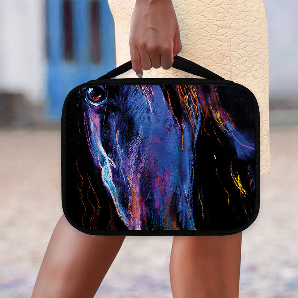 Dark Blue Horse Portrait Print Classic Bible Case