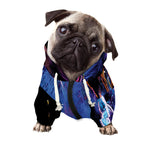 Dark Blue Horse Portrait Print Dog Zip Up Hoodie