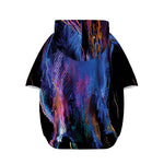 Dark Blue Horse Portrait Print Dog Zip Up Hoodie