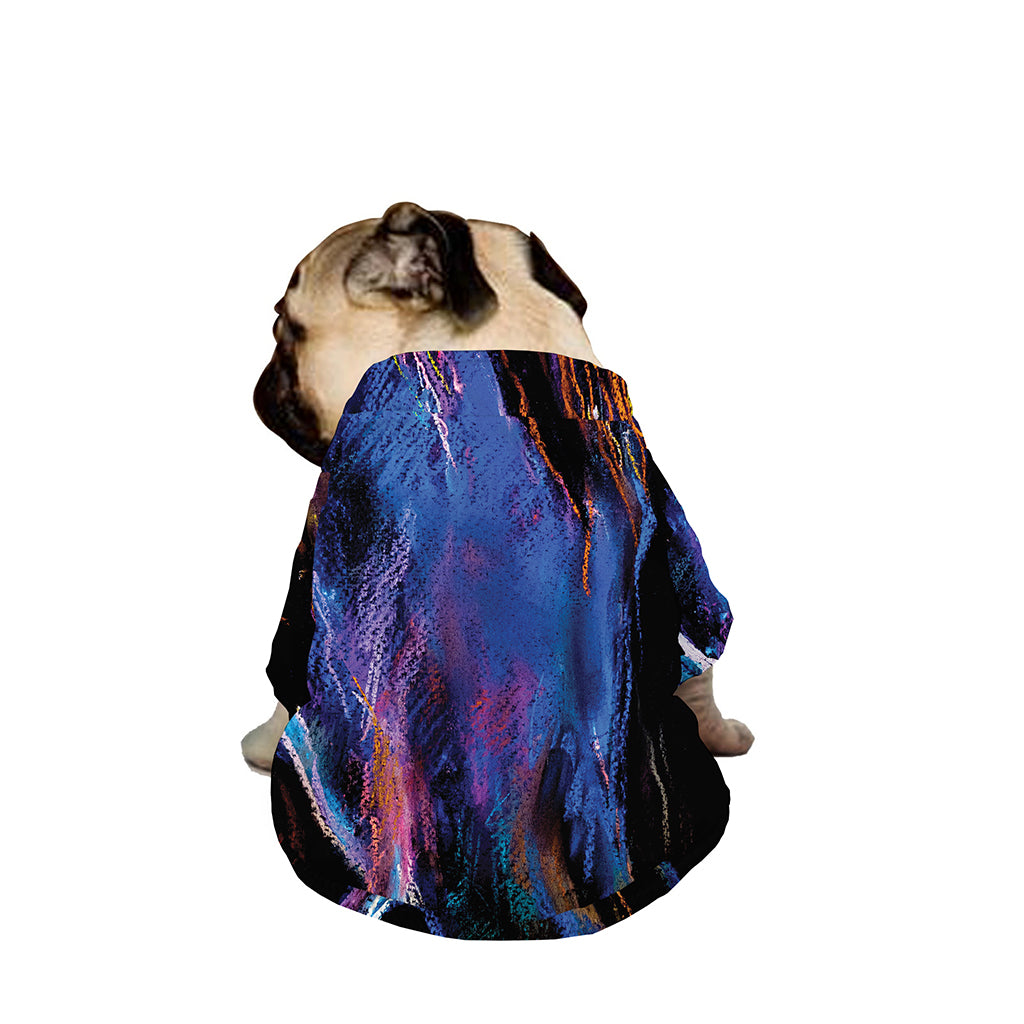 Dark Blue Horse Portrait Print Dog Zip Up Jacket