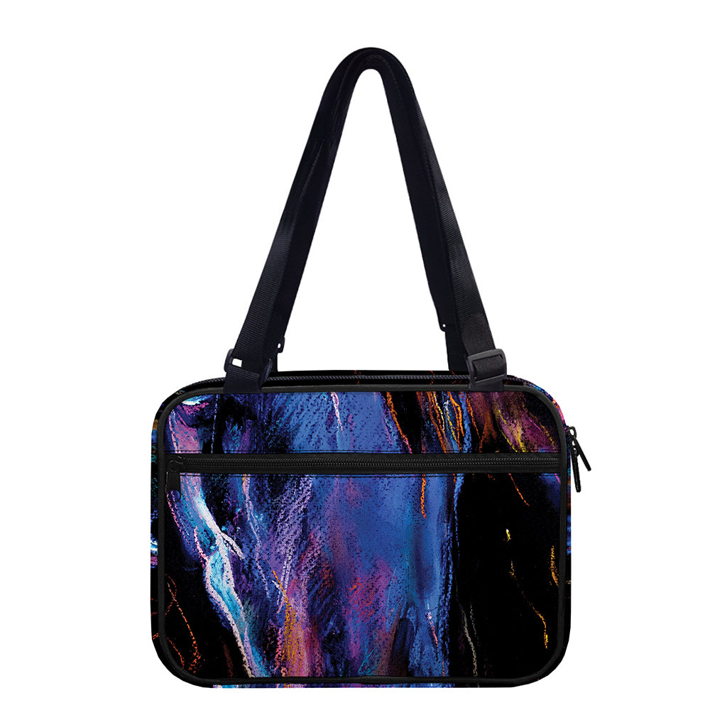 Dark Blue Horse Portrait Print Double Strap Bible Bag