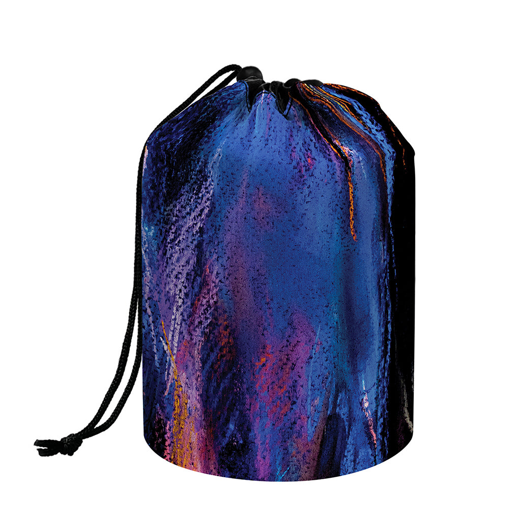 Dark Blue Horse Portrait Print Drawstring Makeup Bag