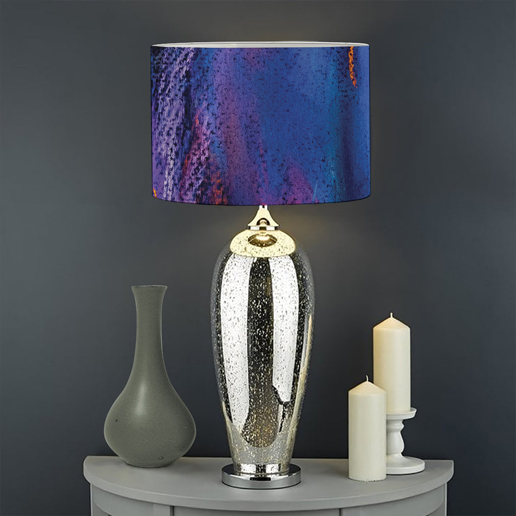 Dark Blue Horse Portrait Print Drum Lamp Shade