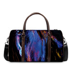 Dark Blue Horse Portrait Print Duffle Bag