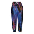 Dark Blue Horse Portrait Print Fleece Lined Knit Pants