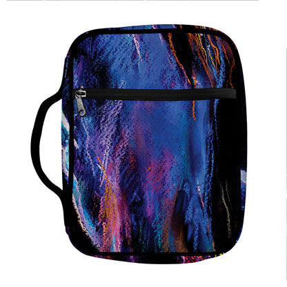 Dark Blue Horse Portrait Print Front Pocket Bible Bag