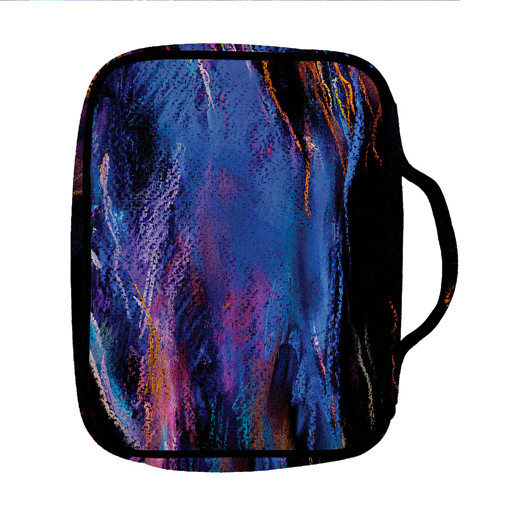Dark Blue Horse Portrait Print Front Pocket Bible Bag