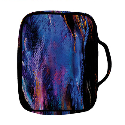 Dark Blue Horse Portrait Print Front Pocket Bible Bag