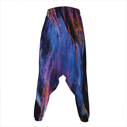 Dark Blue Horse Portrait Print Hammer Pants