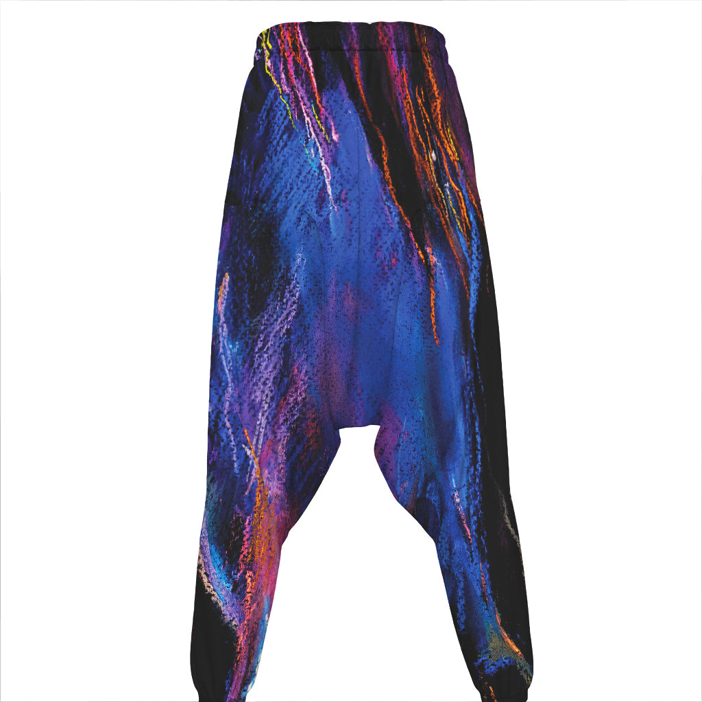 Dark Blue Horse Portrait Print Hammer Pants