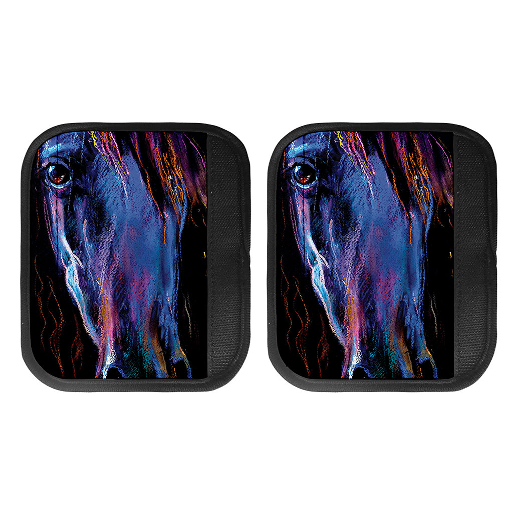 Dark Blue Horse Portrait Print Handle Covers