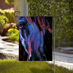 Dark Blue Horse Portrait Print House Flag