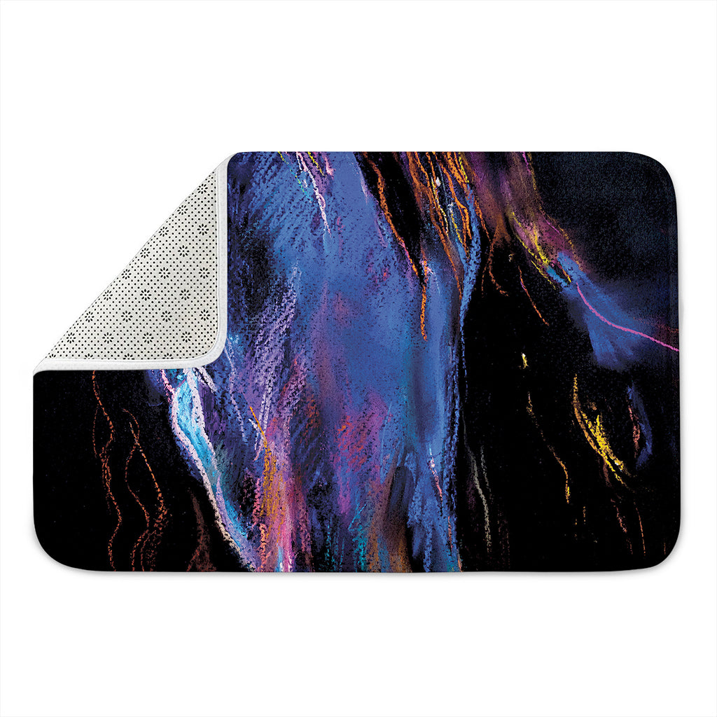 Dark Blue Horse Portrait Print Indoor Door Mat