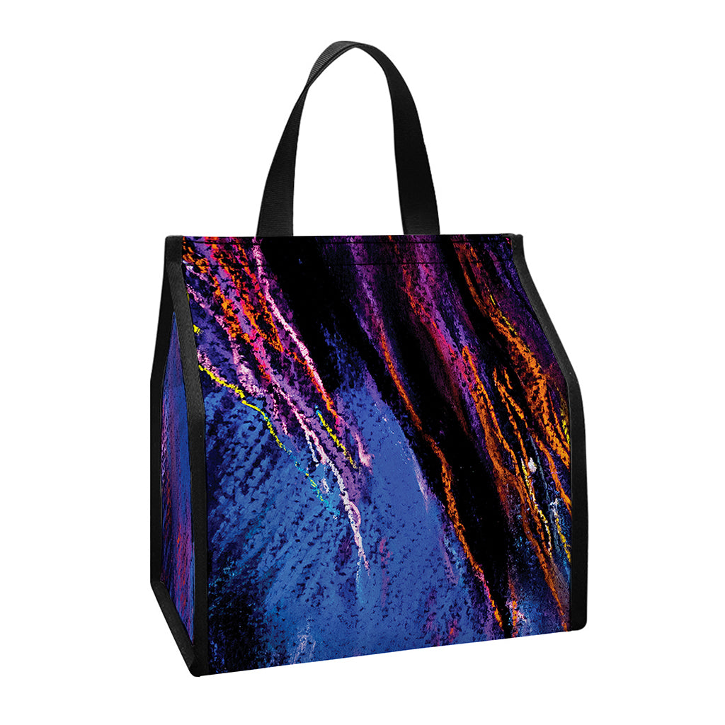 Dark Blue Horse Portrait Print Insulated Lunch Tote