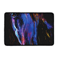 Dark Blue Horse Portrait Print Kitchen Mat