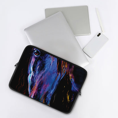 Dark Blue Horse Portrait Print Laptop Sleeve