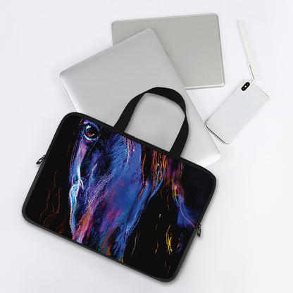 Dark Blue Horse Portrait Print Laptop Sleeve With Handle