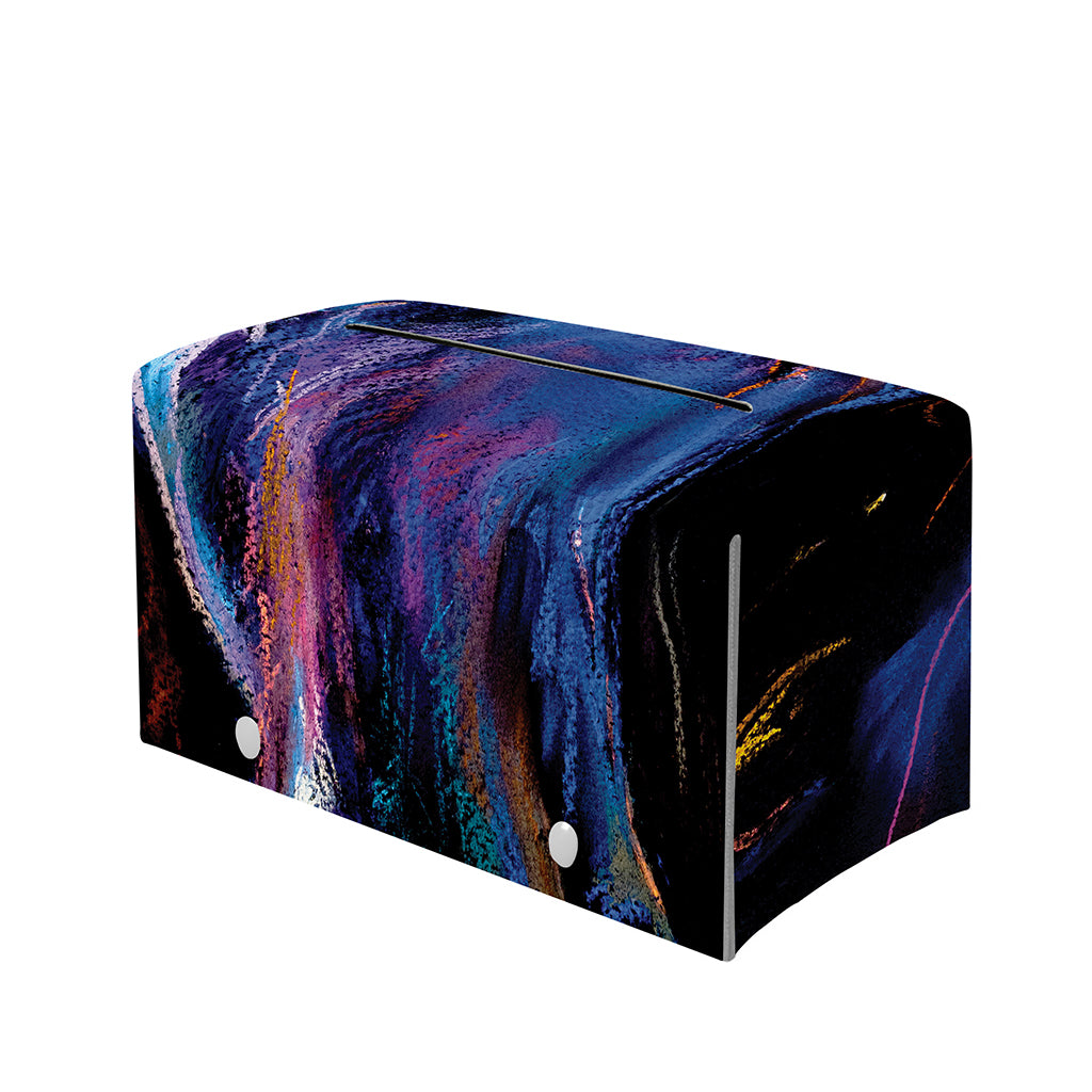 Dark Blue Horse Portrait Print Leather Tissue Box Cover