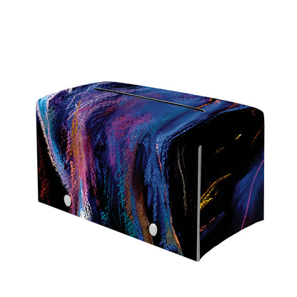 Dark Blue Horse Portrait Print Leather Tissue Box Cover