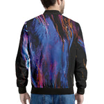 Dark Blue Horse Portrait Print Men's Bomber Jacket