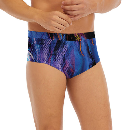 Dark Blue Horse Portrait Print Men's Briefs