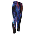 Dark Blue Horse Portrait Print Men's Compression Pants