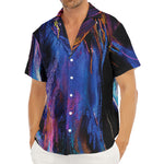 Dark Blue Horse Portrait Print Men's Deep V-Neck Shirt