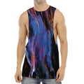 Dark Blue Horse Portrait Print Men's Muscle Tank Top